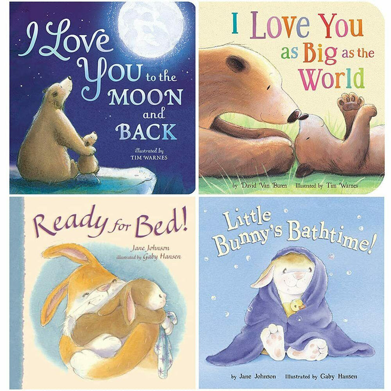 My First Board Book Library 4 Books Collection Set ( I Love You to the Moon and Back) - The Book Bundle