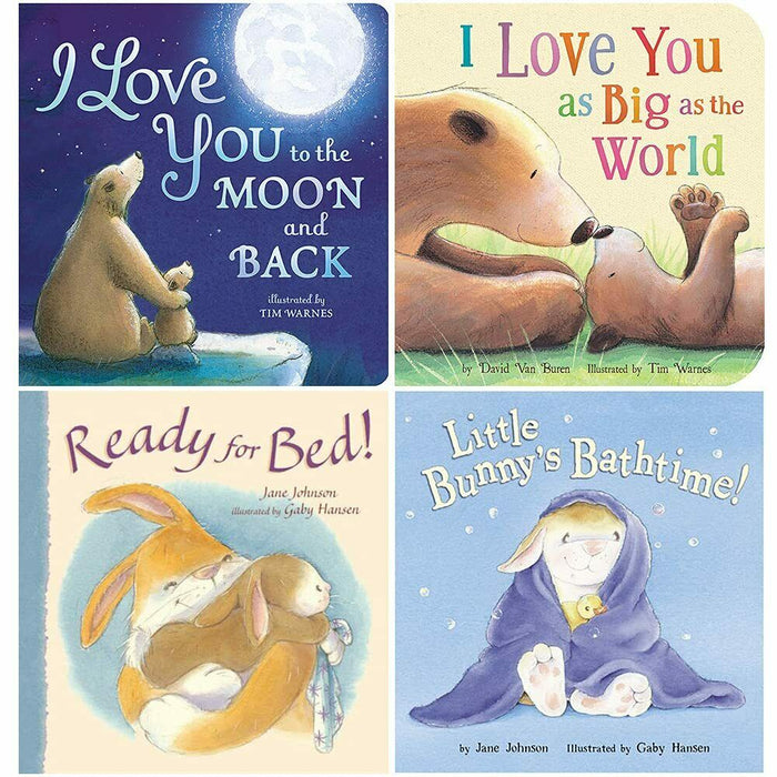 My First Board Book Library 4 Books Collection Set ( I Love You to the Moon and Back) - The Book Bundle