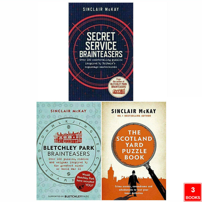 Sinclair McKay Collection 3 Books Set (Secret Service Brainteasers, Bletchley Park Brainteasers, The Scotland Yard Puzzle Book) - The Book Bundle