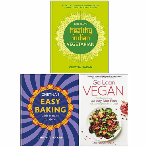 Chetna Makan Collection 3 Books Set Easy Baking,Go Lean Vegan,Indian Vegetarian - The Book Bundle