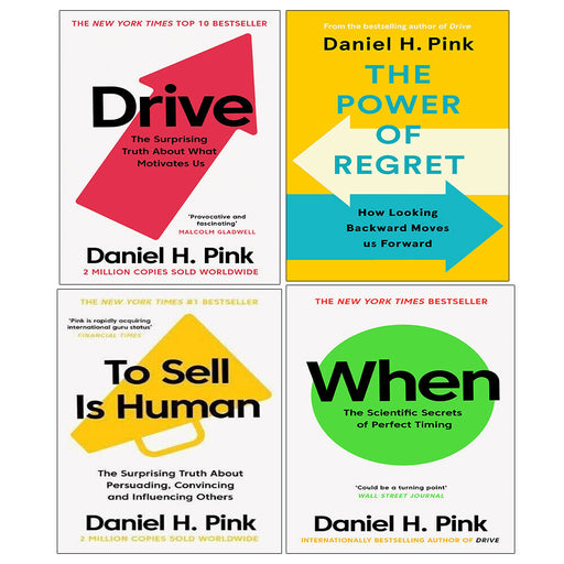 Daniel H. Pink Collection 4 Books Set Power of Regret, When, Drive,To Sell is - The Book Bundle