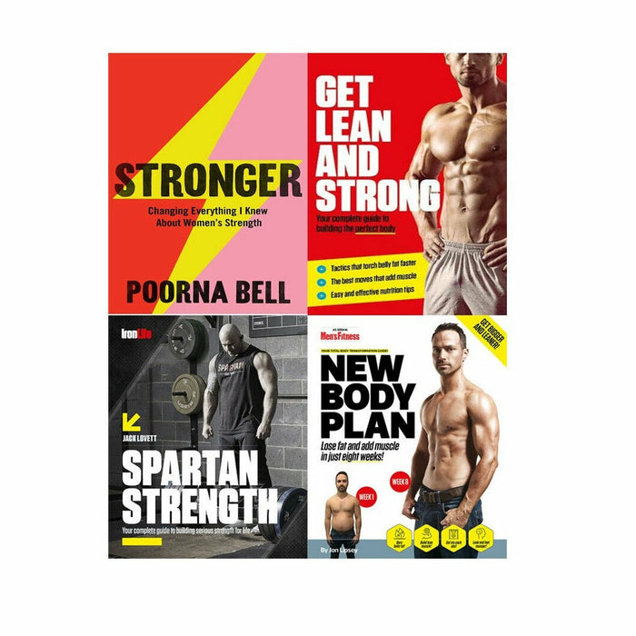 Stronger [Hardcover], New Body Plan, Spartan Strength, Get Lean And Strong 4 Books Collection Set - The Book Bundle
