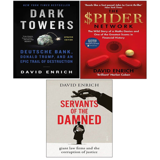 David Enrich Collection 3 Books Set Servants of Damned,Spider Network,Dark Tower - The Book Bundle