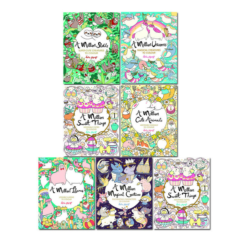 A Million Creatures to Colour Collection 7 Books Set by Lulu Mayo - The Book Bundle