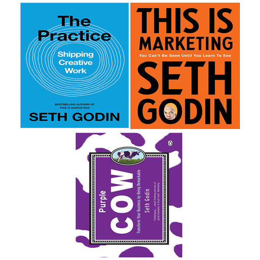 Seth Godin Collection 3 Books Set Practice, Purple Cow,This is Marketing Paperb - The Book Bundle