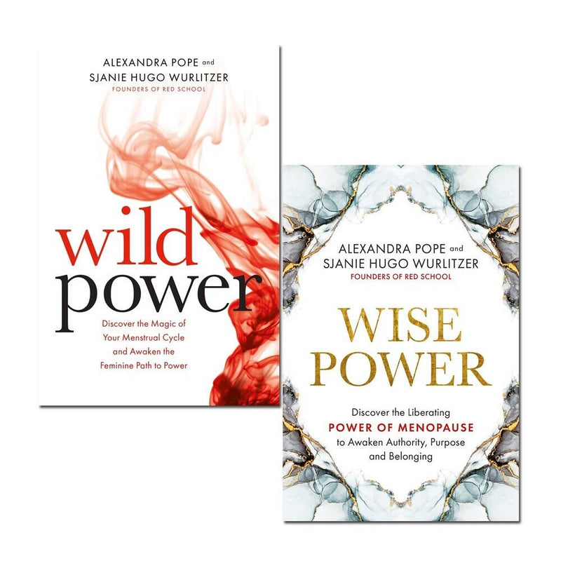 Wild Power and Wise Power book collection set by Alexandra Pope and Sjanie Hugo Wurlitzer, featuring their covers and titles.