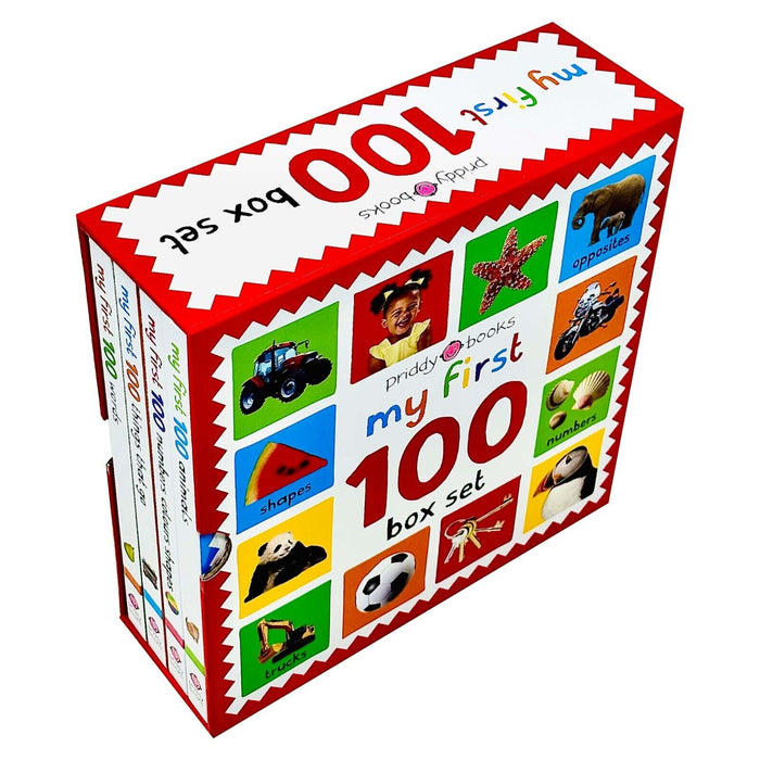 My First 100 Box Set 4 Books Collection (First 100 Words, Numbers Colors Shapes, First 100 Animals & First 100 things that Go) - The Book Bundle