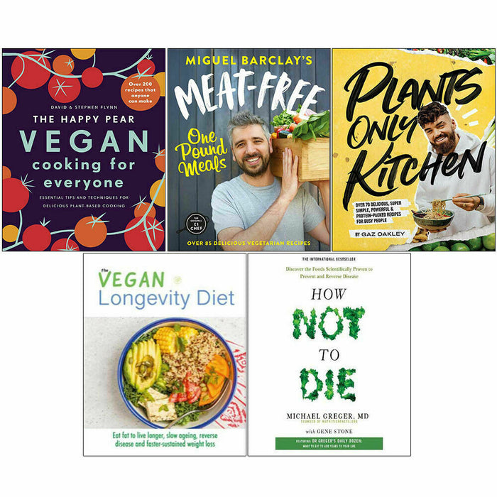 Vegan, How Not, Happy Pear, Meat Free, Plants Only 5 Books Collection Set - The Book Bundle