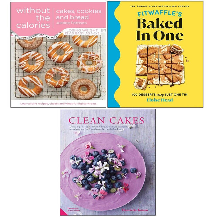 Fitwaffles Baked In One,Clean Cakes,Cookies Bread Without Calories 3 Books Set - The Book Bundle