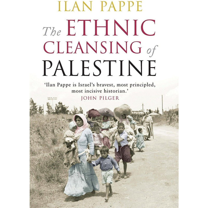 Set of two books from the Ilan Pappe Collection on Palestine by Noam Chomsky and Ilan Pappe, featuring book covers and titles.