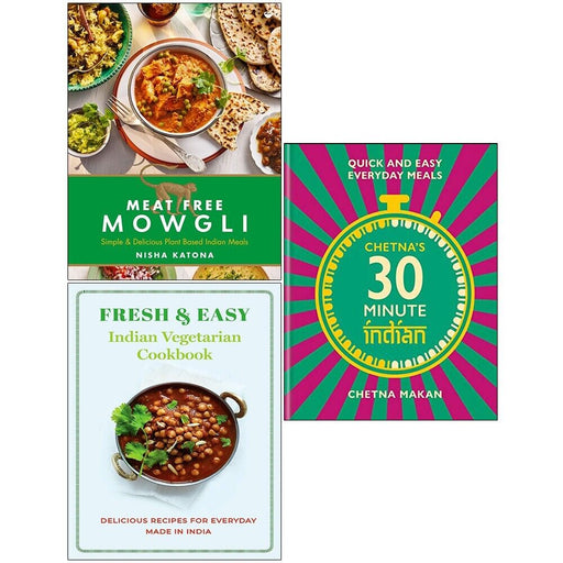 Meat Free Mowgli, Fresh & Easy Indian Vegetarian, 30-minute Indian 3 Books Set - The Book Bundle