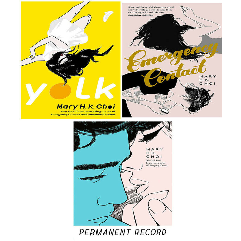 Mary H. K. Choi 3 Books Collection Set (Emergency Contact, Permanent Record, Yolk ) - The Book Bundle