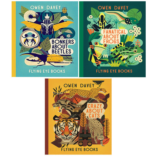 Owen Davey Animal Series 3 Books Collection Set by( Owen Davey Crazy About Cats) - The Book Bundle