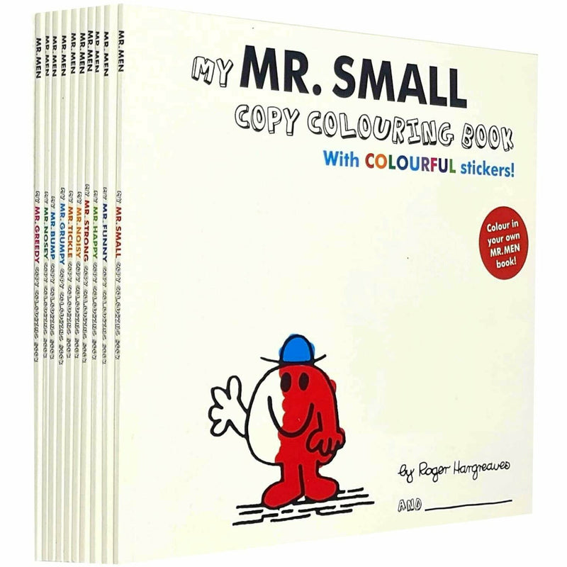 Mr Men Copy Colouring Book Collection 10 Childrens Books Set by Roger Hargreaves - The Book Bundle