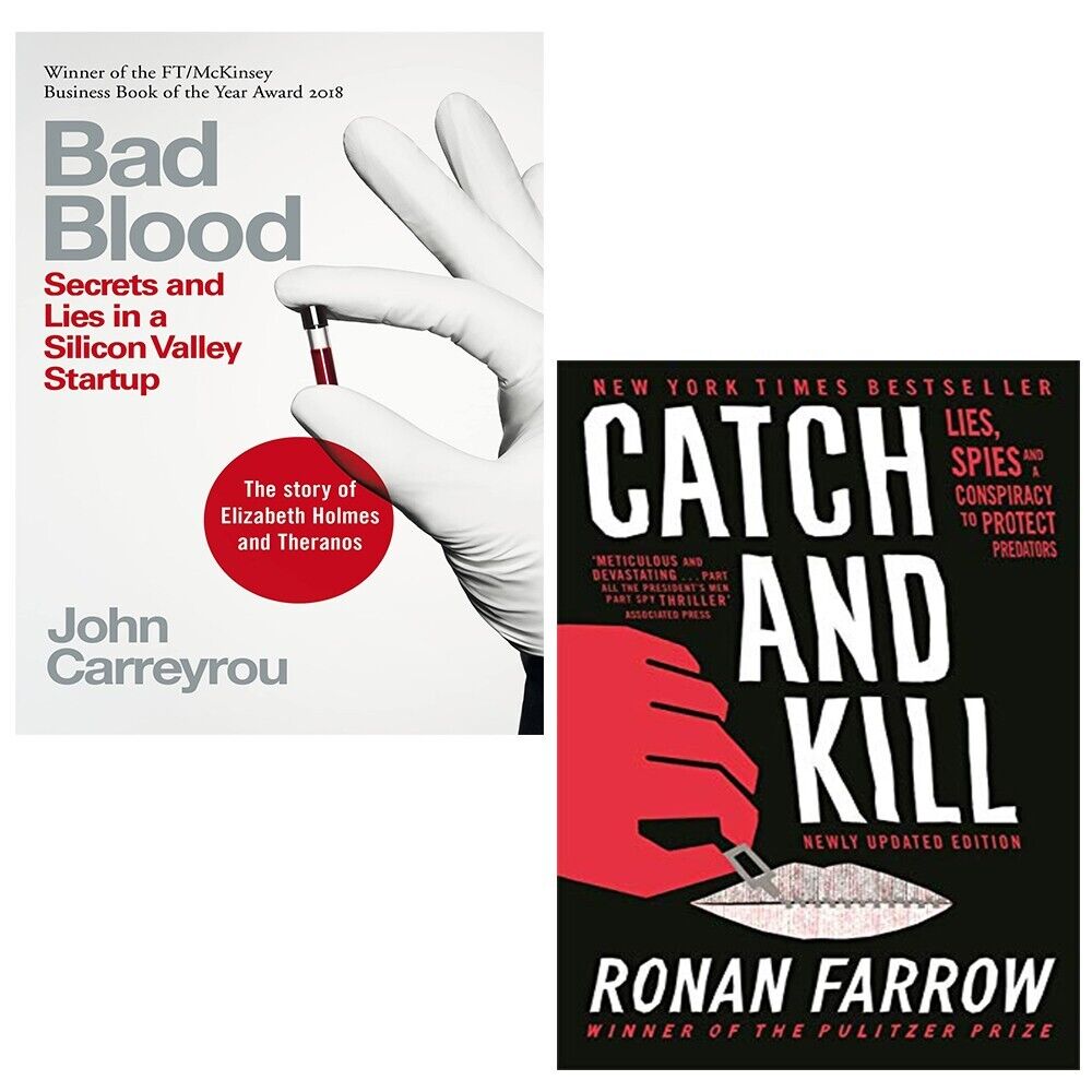 Bad Blood John Carreyrou, Catch and Kill Ronan Farrow 2 Books Set — The ...