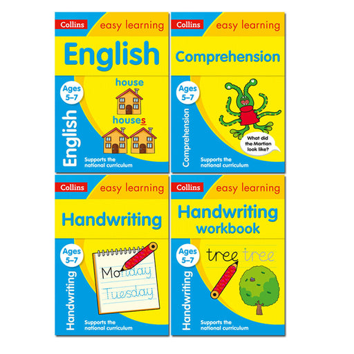 Collins Easy Learning KS1 Ages 5-7 Collection 4 Books Set English, Handwriting - The Book Bundle