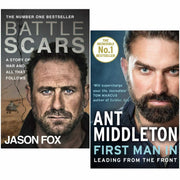 HarperCollins First Man In & Battle Scars 2-book collection set by Ant Middleton and Jason Fox, paperback fiction books with cover art.