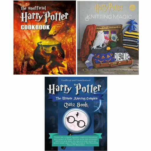 Harry Potter Collection 3 Books Set by Iota Harry Potter Knitting Magic,Cookbook - The Book Bundle