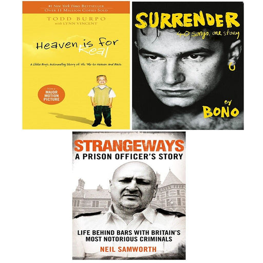 Surrender Bono, Strangeways, Heaven Is for Real Todd Burpo 3 Books Set - The Book Bundle