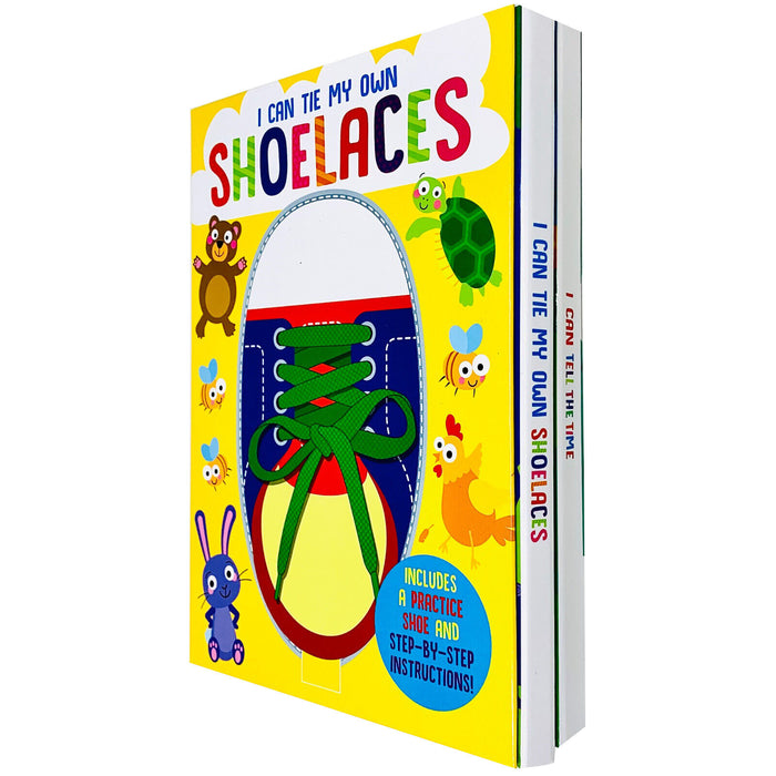 I Can Tell the Time & I Can Tie My Own Shoelaces 2 Books Collection Set (included Practice Shoe & Practice clock and Step By Step Instructions!) - The Book Bundle