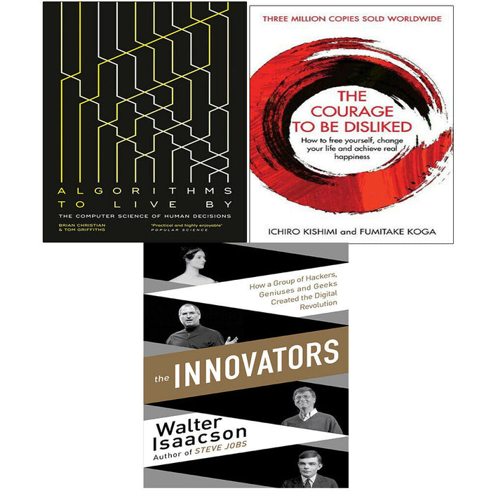 Innovators, Algorithms to Live  , Courage To Be Disliked 3 Books Collection Set - The Book Bundle