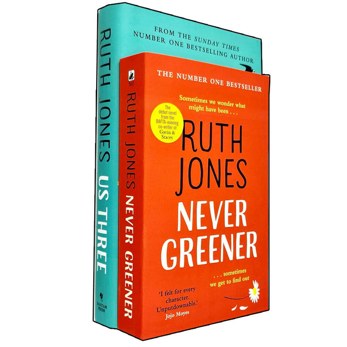 Ruth Jones 2 Books Collection Set (Never greener ,Us Three ) NEW - The Book Bundle