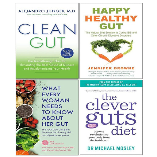 What Every Woman Needs to Know About Her Gut, Clean Gut, The Clever Guts Diet, Happy Healthy Gut 4 Books Collection Set - The Book Bundle