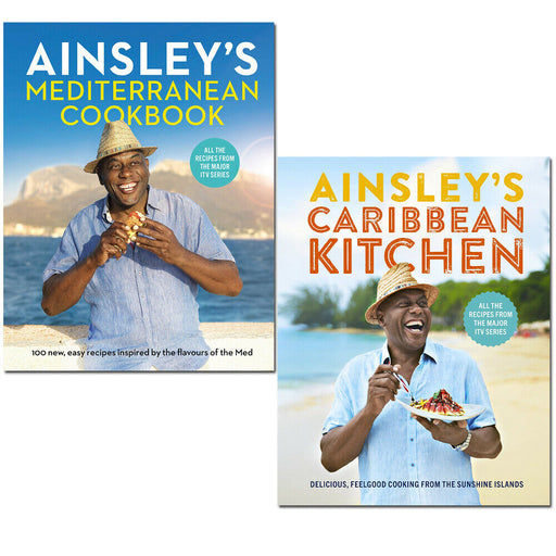 Ainsley Harriott 2 Books Set Ainsley’s Mediterranean Cookbook, Caribbean Kitchen - The Book Bundle