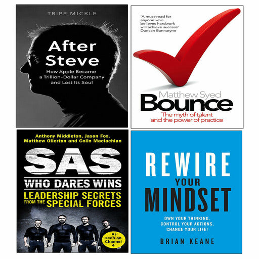 After Steve Tripp Mic,Bounce, SAS Who Dares Wins,Rewire Your Mindset 4 Books Set - The Book Bundle
