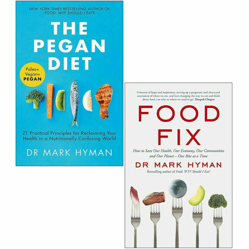 Dr Mark Hyman 2 Books Collection Set (The Pegan Diet & Food Fix) - The Book Bundle