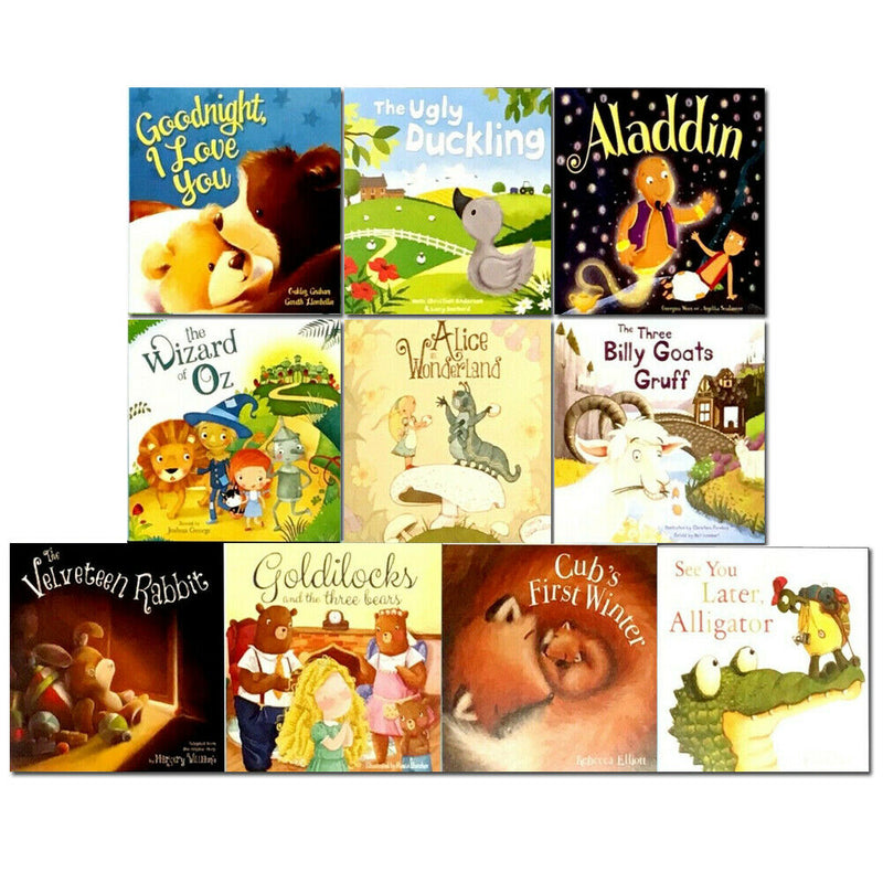 Children Picture Storybook 10 Books Collection Set (The Ugly Duckling, Goodnight I Love Yo), - The Book Bundle