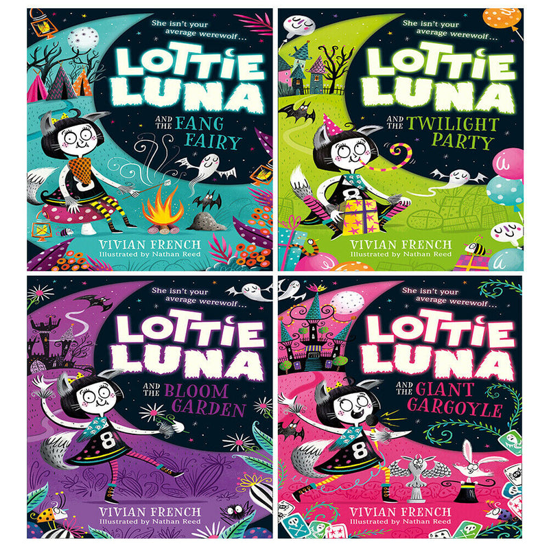 Lottie Luna Vivian French Collection 4 Books Set Twilight Party, Bloom Garden - The Book Bundle