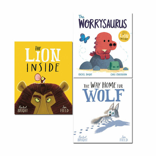 Rachel Bright Collection 3 Books Set Lion Inside, Worrysaurus, Way Home For Wolf - The Book Bundle