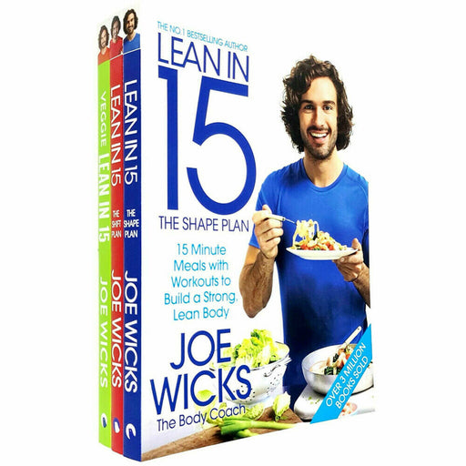 Joe Wicks 3 Books Collection Set Lean in 15 The Shape Plan, Shift Plan, Veggie - The Book Bundle