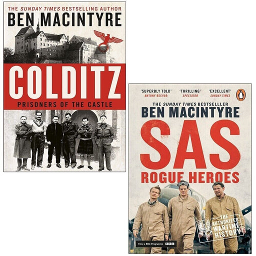 Ben MacIntyre Collection 2 Books Set (Colditz Prisoners of the Castle [Hardcover] & SAS Rogue Heroes) - The Book Bundle