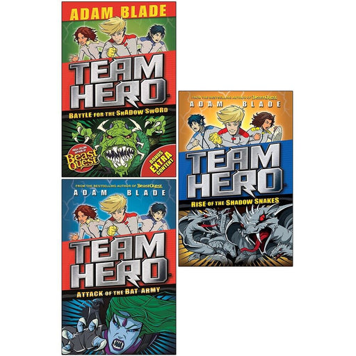Adam Blade Team Hero Series Collection 3 Books Set Battle for the Shadow Sword: - The Book Bundle
