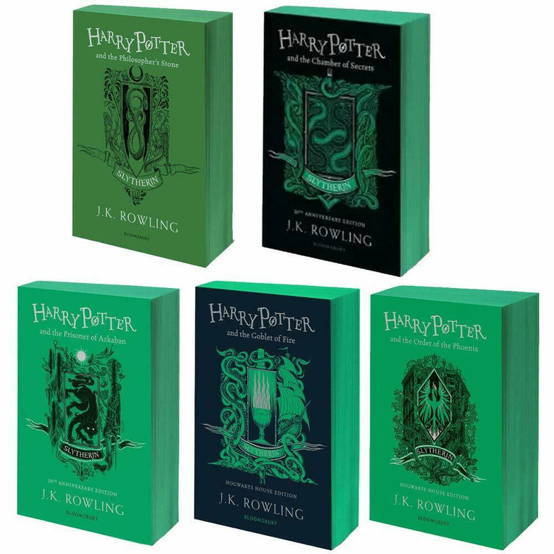 Harry Potter Slytherin Edition 5 Books Collection Set By J.K. Rowling PB NEW - The Book Bundle