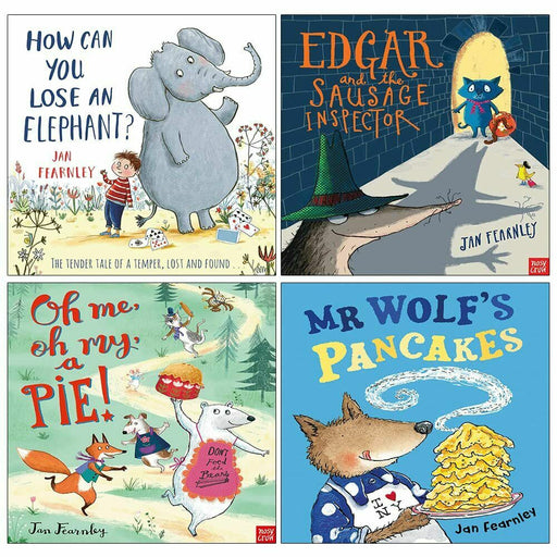 Jan Fearnley Collection 4 Books Set Pack Mr Wolf's Pancakes, Oh Me Oh My A Pie - The Book Bundle
