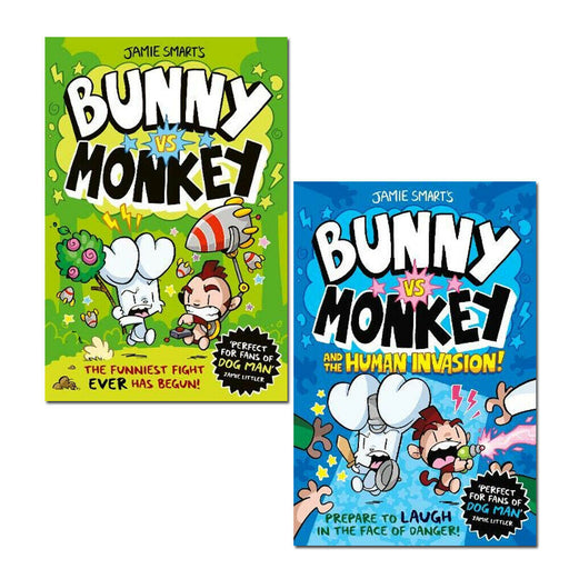Jamie Smart Bunny Vs Monkey Series 2 Books Collection Set Human Invasion - The Book Bundle