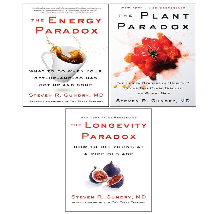 Dr. Steven R Gundry MD 3 Books Collection Set (The Plant Paradox, The Longevity Paradox & The Energy Paradox) - The Book Bundle