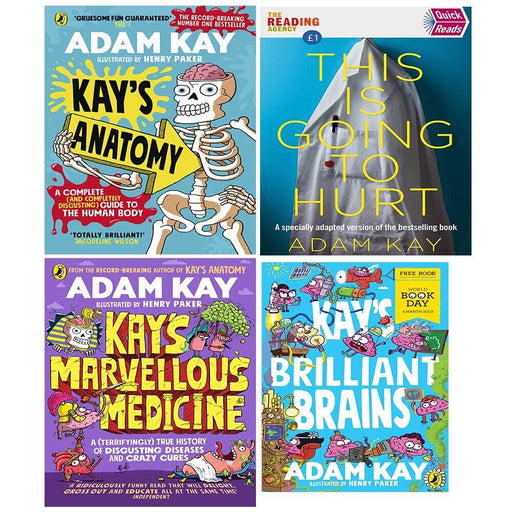 Adam Kay Collection 4 Books Set Kay Brilliant Brains,Marvellous Medicine,Anatomy - The Book Bundle
