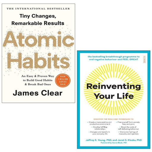 Reinventing Your Life Jeffrey E. Young, Atomic Habits James Clear 2 Books Set - The Book Bundle