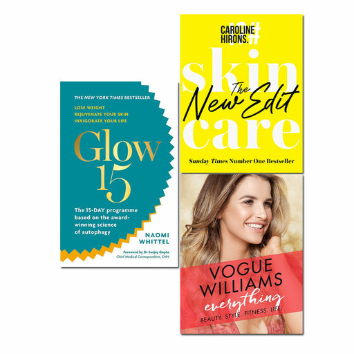 Skincare Caroline Hirons, Everything Vogue Williams, Glow15 Naomi Whittel 3 Books Collection Set - The Book Bundle