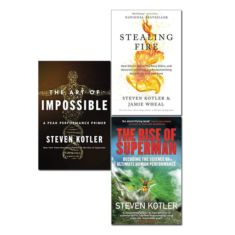 Steven Kotler 3 Books Set Art of Impossible, Stealing Fire, Rise of Superman - The Book Bundle