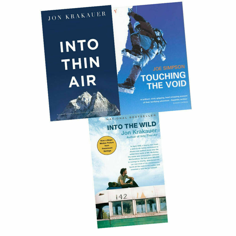 Into the Wild , Into Thin Air ,Touching The Void 2 Books Collection Set - The Book Bundle