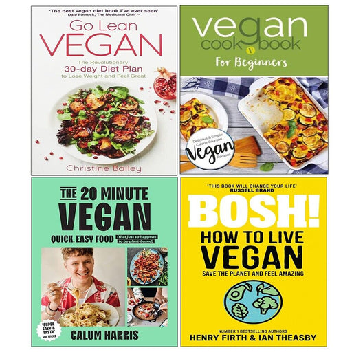 20-Minute Vegan, BOSH! How to Live Vegan, Go Lean Vegan Cookbook 4 Books Collection Set - The Book Bundle