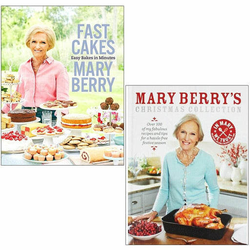Mary Berry 2 Books Collection Set [Fast Cakes: Easy Bakes, Christmas Collection] - The Book Bundle