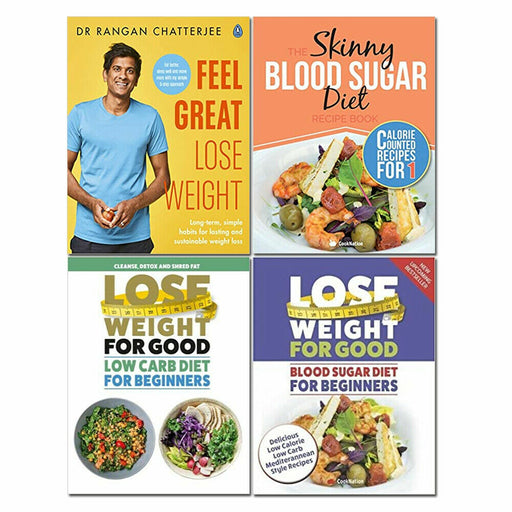 Feel Great Lose Weight, Low Carb Diet, Skinny Blood Sugar Diet 4 Books Set - The Book Bundle