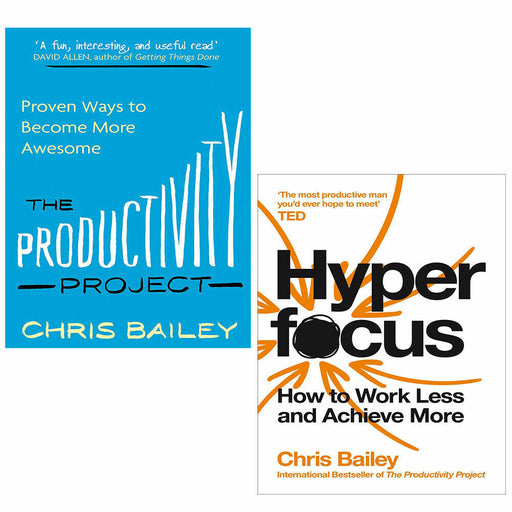 Chris Bailey Collection 2 Books Set Hyperfocus, Productivity Project - The Book Bundle