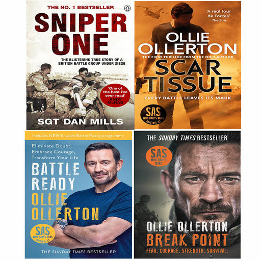 Sniper One, Break Point,Battle Ready,Scar Tissue Ollie Ollerton 4 Books Set - The Book Bundle